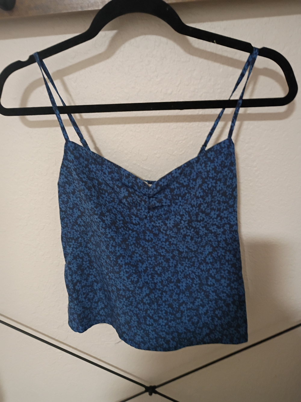 Timing Blue Floral Spaghetti Strap Cami Top